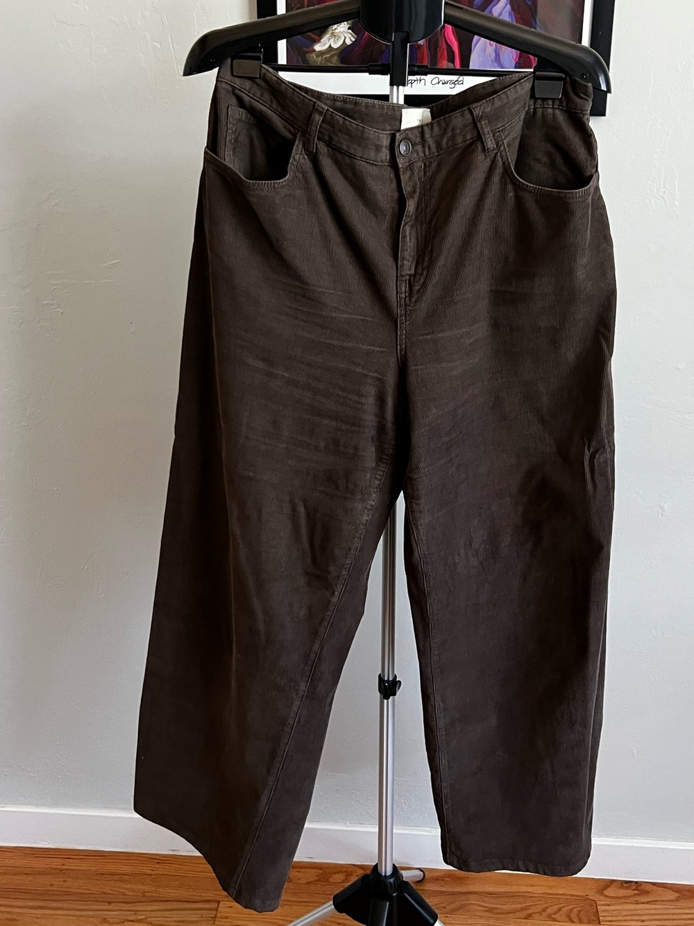 The Row ‘Eglitta’ Dark Brown Corduroy Straight-Leg Pants